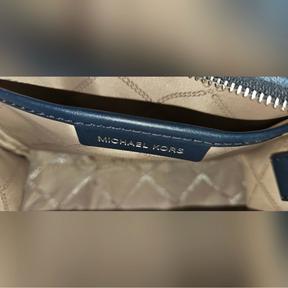 Michael Kors Navy Denim Tweed Satchel - Picture 2 of 6